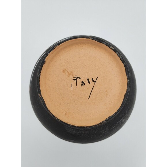 Fratelli Fanciullacci Painted Terracotta Vase Italy MCM RARE Find Egyptian Look - Picture 6 of 12